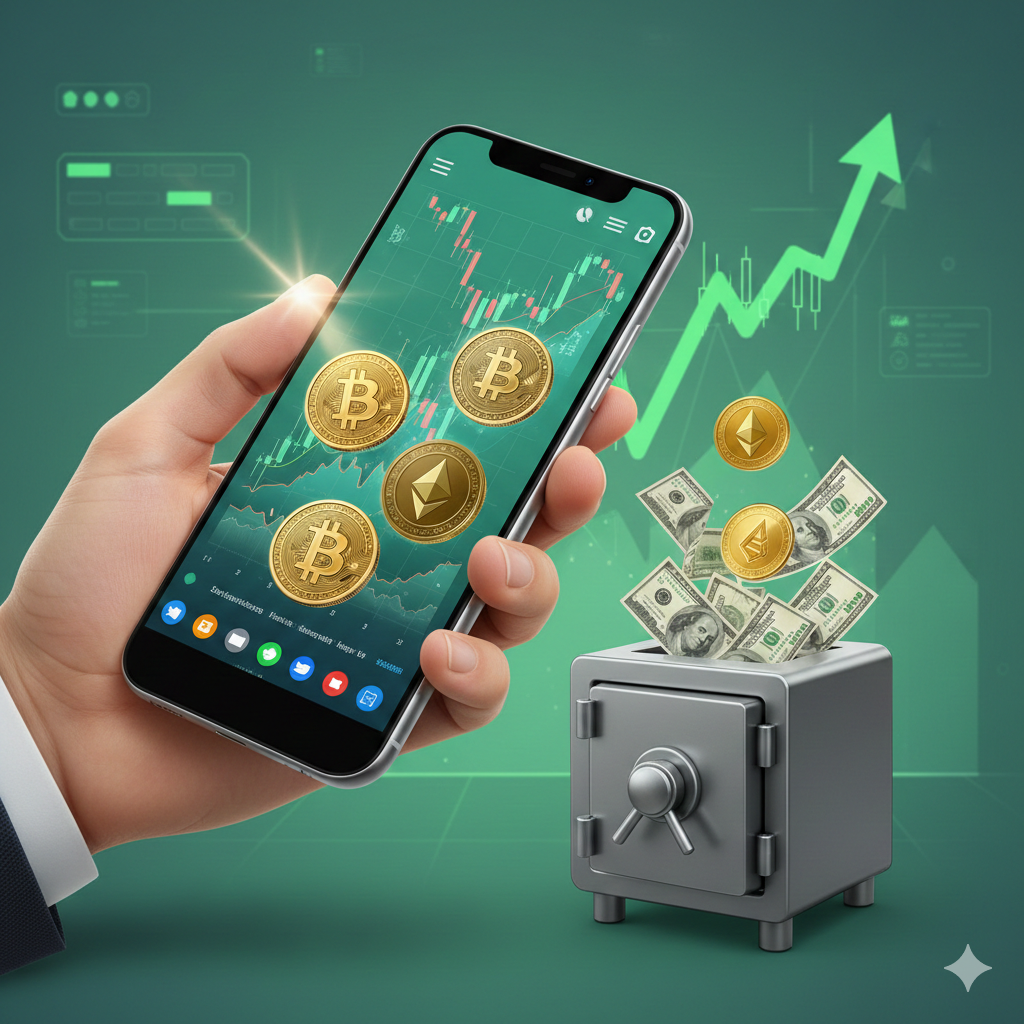 Realizacja zysków z kryptowalut: wizualizacja DCA Out i bezpiecznego wypłacania profitów na konto bankowe. Poradnik PIT-38