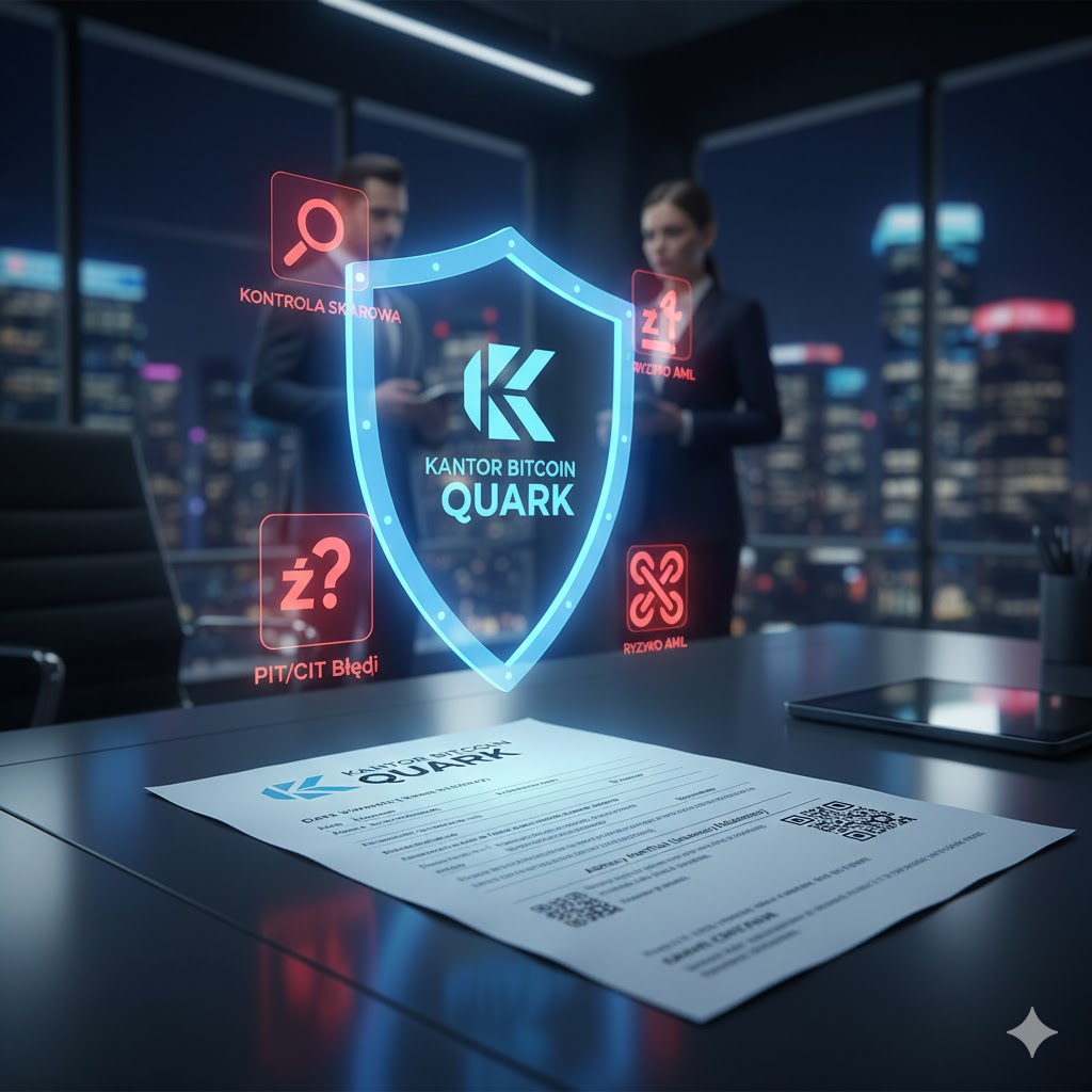 Rachunek Kantor Bitcoin Quark AML PIT/CIT: Eksperci analizują bezpieczeństwo transakcji krypto i dane compliance na przezroczystym interfejsie