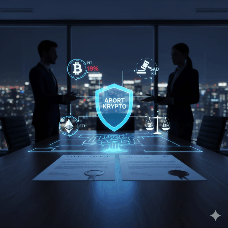 Aport kryptowaluty do spółki PIT KIS: Eksperci prawni analizujący ryzyka wyceny i obowiązki podatkowe związane z wniesieniem krypto jako wkładu niepieniężnego.
